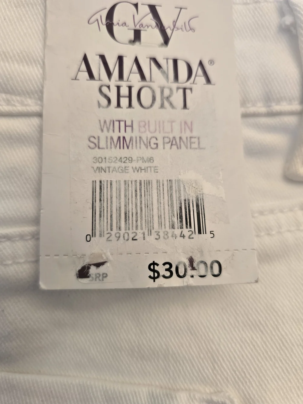 Gloria Vanderbilt White Denim Jean Shorts